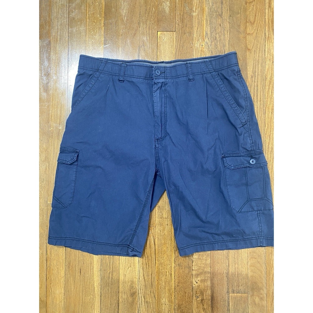 Men's Cargo Shorts Navy Blue Ripstop Utility Hiking‎ Workwear Measuring Size 40